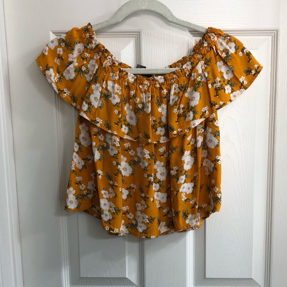 Forever 21- yellow floral  off the shoulder top